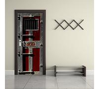 MéTal de Style Industriel Porte Stickers PVC étanche Porte Autocollants pour Salon Salle de Bain Chambre Décoration Vent Sombre Auto-adhésif Amovible Pas de décoloration Sticker Décoration