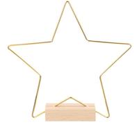 Métal Décoration avec Base Bois Or, Étoile à Cinq Branches | Cerceau Floral Soi-même, Structure Pratique et Polyvalente, pour Table de Mariage et Loisirs Créatifs