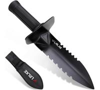 Metal Detector Shovel, LRLXE Sturdy Heavy Duty Double Serrated Edge Digger, Metal Detecting Digging Tool with Sheath for Metal Detection Digging, Garden Accessories for Planting, for Belt Mount