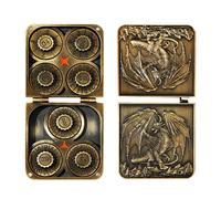 Metal Dice - Cosplay Toy avec boîte magnétique Box de Haute qualité DragonDice pour RPG Table Top Table Player Perfect for Role Playing Party Hobby Articles Populaires comme Cadeau