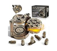 Metal Dice Set of 7, Rotatable Bullet Dice Set, Rotating Polyhedral Dice Set Toy, Metal Dice Set for Warhammer 40K, DND & Other Board Games