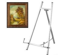Metal Display Stand Adjustable Height Foldable 22x42cm Tripod Base | Reinforced metal construction for stable support suitable for frames mirrors signs plates adjustable from 22 to 42cm for
