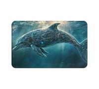 Metal Dolphins In The OceanSupernatural Symbols Black Printing 1 pièce Quick Dry Peach Skin Velvet Serviette de plage surdimensionnée 140 x 70 cm pour adultes, serviette super absorbante