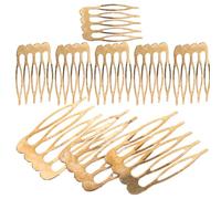 Métal Doré Peignes Latéraux Lot de 10 à 5 Dents pour Femmes | Fixation Multipoints, Dents Lisses et Rondes, pour Chignons, Tresses, Mariages et Créations DIY