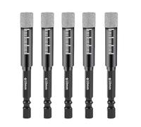 Metal Drill Bit Sets,5Pcs Diamond Core 6~16mm Hex Shank Dry Vacuum Brazed For Marble Concrete(10mm)