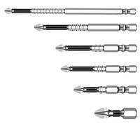 Metal Drill Bit Sets,6pcs 5A Black Impact Driver S2 Strong Magnetic Electric Screwdriver K5 Anti-Slip Repair Tools