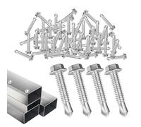Metal Drilling Screws, Self Tapping Fasteners, Hex Head Screw Set, Resistant Stainless Steel for Secure Grip Use 250 Pieces Mechanic Technician Repair Installation Workshop Tools