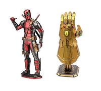 Metal Earth Fascinations 3D Metal Model Kits Lot de 2 figurines Marvel Deadpool - Gant Infini