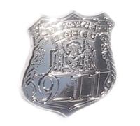 Metal Enamel Pin Badge US New York Police Department NYPD Shield (Chrome finish) by Mainly Metal
