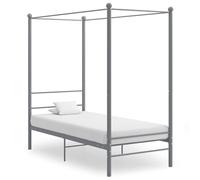Métal enduit de poudre avec cadre à rideaux Baldaquin 90 x 200 cm Gris