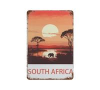Métal Étain Signe，Afrique du Sud，Plaque Rétro Fer Signe Mural Mural Art Déco pour Salle Bain Restaurant Maison Cafés Bar Pub Déco Cadeau(30x40cm）12x16 inch-L89