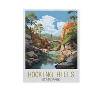 Métal Étain Signe，Hocking Hills State Park, Ohio, États-Unis, Paysage，Plaque Rétro Fer Signe Mural Mural Art Déco pour Salle Bain Restaurant Maison Cafés Bar Pub Déco Cadeau(20x30cm）8x12 inch-DW48