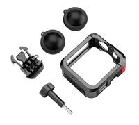 Metal Extension Frame for 2 Action Camera Accessories Multifunction Cage Bracket Quick Release Adapter Base Adapter Metal Quick Release Frame for Cameras Aluminum Protective Cage with Cold Shoe