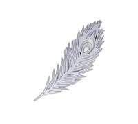 Metal Feather Bookmark Beautiful Peacock Feathers Metal Cutting Dies For Students Decor Stationery(Silver)