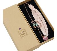 Metal Feather Bookmark With Gift Box,Vintage Hummingbird Pendant Bookmark 3d Hummingbird Pendant Bookmark Gifts For Women Book Lovers Teachers Day Gifts