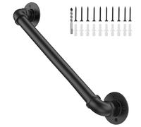 Métal Fer Forgé Noir Main Courante Escalier Intérieur, Fer Forge Rampe Escalier Capacité Antidérapante 200 kg pour Marches, Barre D'appui,Repose-Pieds,1.22M/4FT