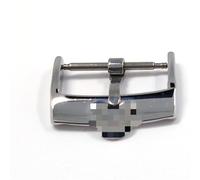 Métal Fermoir,Boucle Bracelet De Montre Regarder les accessoires Band 12mm 14mm 16mm 18mm 20mm for Omega Seamaster Strap Watch Hommes Pin Encyclopétrage Fermoir en acier inoxydable(Silver 16mm)