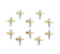 Metal Fishing Propeller Blades 10pcs Gold Silver DIY Lure(10pcs Gold L) | Robust metal construction, gold and silver finishes, 10 or 20 pack options, creates enticing water movement
