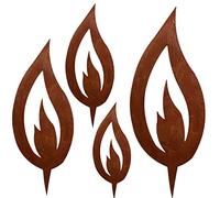 Métal Flammes en 4 différentes tailles par Rostikal, patine