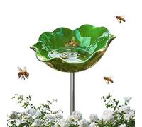 Metal Flower Garden Stakes Bird Bath for Outdoors, Bee Watering Station Bird Bath Bowl with Stake, Bee Waterer Butterfly Watering Station for Garden Patio