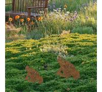 Metal Frog Garden Stake, 2pcs Animals Silhouette Garden Stakes Outdoor Statues Decorative Silhouette Funny Gift Ornaments for Lawn Yard Art