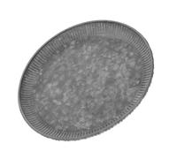 Métal Galvanisé Petit Plateau à Bord Ondulé Décoratif Rond | Style Minimaliste Élégant, Décoration Polyvalente pour Fleurs, Objets et Vaisselle, Usage Maison