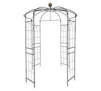 Metal Garden Arch 81.3" x 114.2" Outdoor Trellis, Powder Coated Iron Arbor, Birdcage Style Pergola for Weddings, Plants, and Landscaping (White)