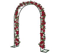Metal Garden Arch for Climbing Plants - 2,0 m, 2,2 m, 2,3 m Trellis for Roses, Vines, Wedding Arch, Outdoor Pergola Arbour en vert, blanc, marron (L120 x W40 x H220 cm)