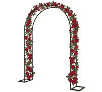Metal Garden Arch for Climbing Plants, 2,0 m-2,3 m Height Trellis, Outdoor Wedding Arch, Pergola Arbor for Roses & Vines - Brown (L350 x W40 x H220 cm)