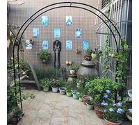 Metal Garden Arch for Climbing Plants - Black Pergola Trellis for Roses Wedding Decoration - Available in 80/120/140/160/180/200 cm Widths (W 280 x H 240 cm)