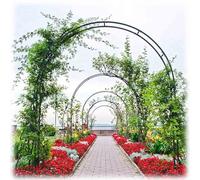 Metal Garden Arch for Climbing Plants Indoor/Outdoor Rose Arch Adjustable Width 120-350cm Perfect Décor for Garden Patio Wedding and Events (240x230cm)