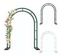 Metal Garden Arch for Climbing Plants - Outdoor Arbor Trellis for Roses, Weddings, Parties & Events - Dark Green, 140 x 230 cm (4,5 x 7,5 ft) - Durable & Elegant Garden Decoration