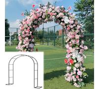 Metal Garden Arch for Climbing Plants, Steel Trellis Rose Arch, Decorative Outdoor Arbor, 180cm L x 220cm H, Perfect for Weddings, Pathways, and Gardens