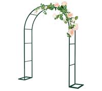 Metal Garden Arch for Climbing Plants - Sturdy Dark Green Patio Trellis Arbor for Weddings, Outdoor Decor & Raised Beds - 180 x 220 cm Garden Archway for Parties