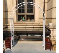 Metal Garden Arch for Climbing Plants, Wedding Arbor for Vines & Roses, White Plant Support Trellis, Outdoor Decor, 200x40x240cm Garden Column