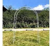 Metal Garden Arch for Climbing Plants, Wedding Ceremony & Party Decor, Easy Assembly, White Pergola Arch for Backyard Decorations, Durable & Elegant Garden Feature