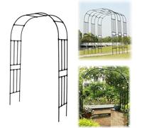 Metal Garden Arch for Climbing Roses, Adjustable Width 120-320cm, Height 240cm, Large Indoor & Outdoor Garden Arbor, Elegant Trellis for Plants and Vines