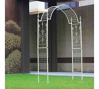 Metal Garden Arch for Roses, European Style White/Black Trellis, Wrought Iron Plant Support Column, Outdoor Decor 140x230x40cm