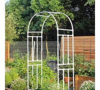 Metal Garden Arch Gazebo for Climbing Plants, Adjustable Width 120-320cm, Height 240cm, Perfect for Weddings, Festivals, and Farm Events - Durable Steel Structure