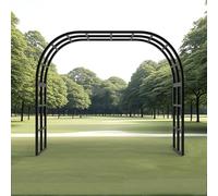 Metal Garden Arch, Made of 25mm Galvanized Steel Pipe, Stable and Durable, Anti-Rust and Anti-scalding, Suitable for Lawn, Party, Ceremony and Wedding Decoration Black 280x240x50