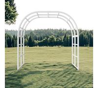 Metal Garden Arch, Made of 25mm Galvanized Steel Pipe, Stable and Durable, Anti-Rust and Anti-scalding, Suitable for Lawn, Party, Ceremony and Wedding Decoration White 230x220x50