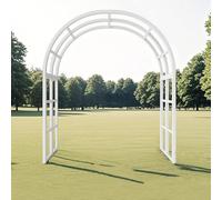 Metal Garden Arch, Made of 25mm Galvanized Steel Pipe, Stable and Durable, Anti-Rust and Anti-scalding, Suitable for Lawn, Party, Ceremony and Wedding Decoration White 200x240x50