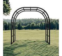 Metal Garden Arch, Made of 25mm Galvanized Steel Pipe, Stable and Durable, Anti-Rust and Anti-scalding, Suitable for Lawn, Party, Ceremony and Wedding Decoration Black 230x220x50