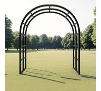 Metal Garden Arch, Made of 25mm Galvanized Steel Pipe, Stable and Durable, Anti-Rust and Anti-scalding, Suitable for Lawn, Party, Ceremony and Wedding Decoration Black 200x240x50