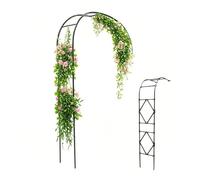 Metal Garden Arch Trellis - Weatherproof Pergola Support for Climbing Roses - Outdoor Stand Arbor - Half-Side Design - 1,2 m - Ideal for Plant Decor
