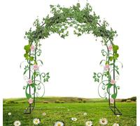 Metal Garden Rose Arch Trellis - Decorative Climbing Plant Support, Steel Frame, 180cm x 220cm & 300cm x 220cm, Perfect for Outdoor Weddings & Floral Displays
