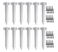 Metal Garden Stakes, Jardinage Garden,Enjeux de lit surélevé 10x - Clôture de clôture dentelée Péparts à tas de couchette pour Le Porche de Jardin