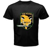 Metal Gear Solid Fox Hound Special Forces Group Mens Black T-Shirt Size Manches Courtes(Small)