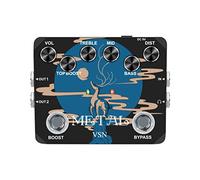 Metal Guitar Effect Pedal 80s 90s Traditional Metal Sound with True Bypass Headphone Output 6 Knobs EQ Control for Electric Guitar Heavy Blues