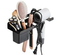 Metal Hair Tool Organizer, Anti Slip Straightener Rack, 11.81x4.33 Inches Hot Tools Holder with Build, Carbon Steel Organizer, Salon Accessory with Space Saving Design, Hair Tool Rack for Desktop